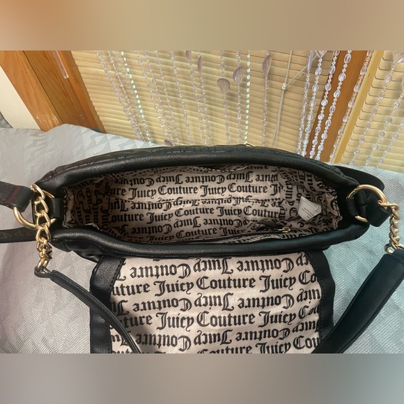 Juicy Couture black two way shoulder/cross body soft feaux leather bag, NwoT - Picture 4 of 12
